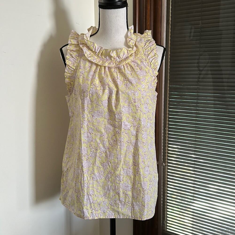J. Crew | Ruffle Trim Top in Rose Vine Size XS - Picture 2 of 10
